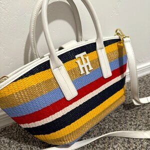 Tommy Hilfiger Multi Sally Printed Straw Women Totes